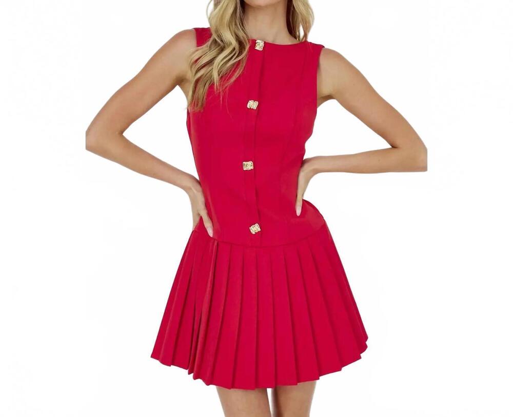 NEW ONE AND ONLY COLLECTIVE fitted bodice mini dress in red